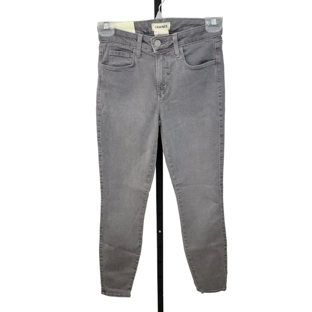 L'AGENCE  Margot High Rise Skinny Jeans Size 25 Gray New With Tags
